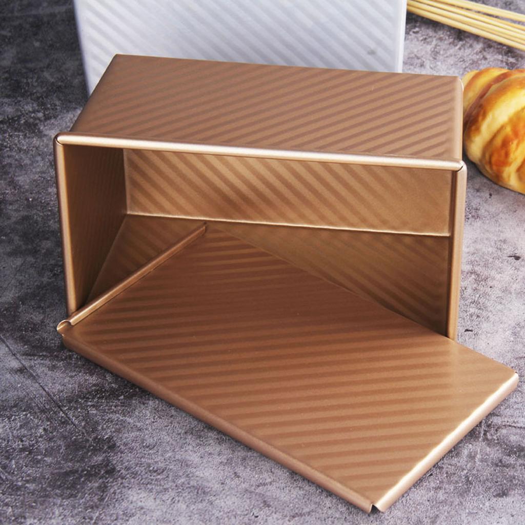 Backform Kastenform mit Deckel Antihaftbeschichtung Schnelllösend Kohlenstoffstahl Wellenmuster Rechteck Toastform