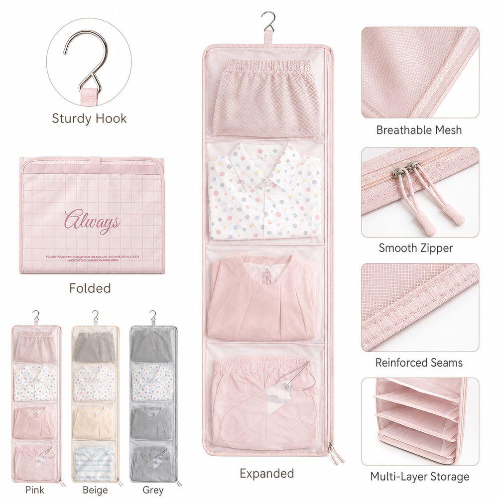 Breathable Underwear Storage Bag Foldable Closet Organizer Bag Hanging Storage Bag Closet Storage