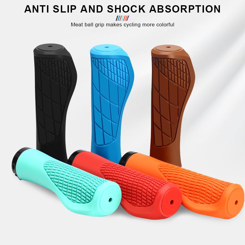 Bicycle Grips Ergonomic Rubber Soft Comfortable Bike Handlebar Cover Single Lock On Anti-Slip Shock Absorption MTB Accessories
