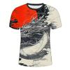 2025 Summer Fashion O-Collar 3d Printed Dragon Pattern Digital Printed T-Shirt Casual Personality Street Plus Size Loose Top