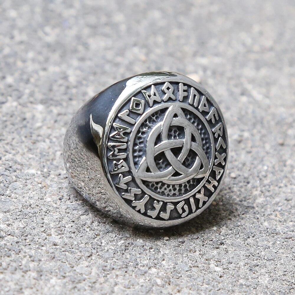 

Кольцо викингов, кольцо «Кельтская Троица», скандинавские мифические руны, мужские ювелирные изделия, амулет, размер 7-13