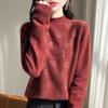 Damen Kaschmirpullover Qinghe Kaschmir 30% Kaschmir 70% Wolle Herbst- und Winterpullover warm und modisch