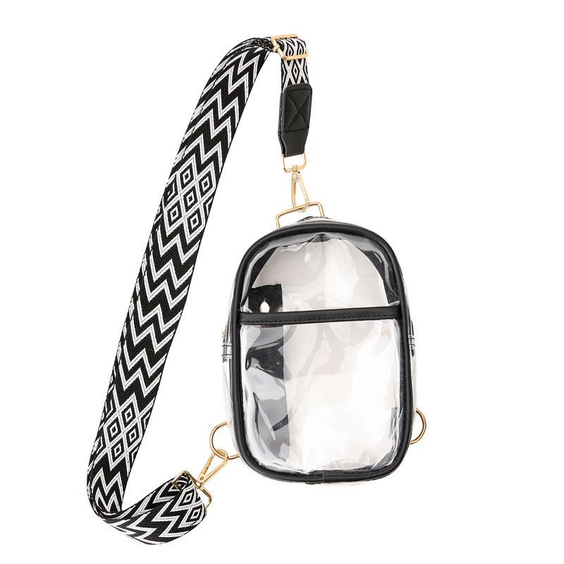 Pánská crossbody taška z PVC s voděodolným designem a mřížkovaným vzorem pro každodenní použití