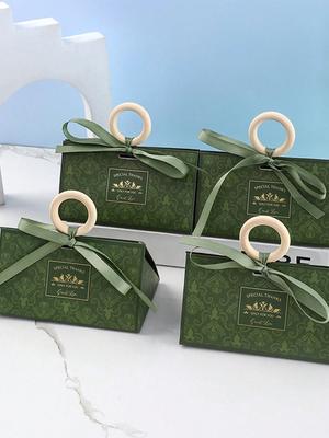 10 Stück Retro-Pralinenschachtel für Hochzeitsgeschenke, Geschenkschachtel für Feiertagspartys, plus Holzkreis