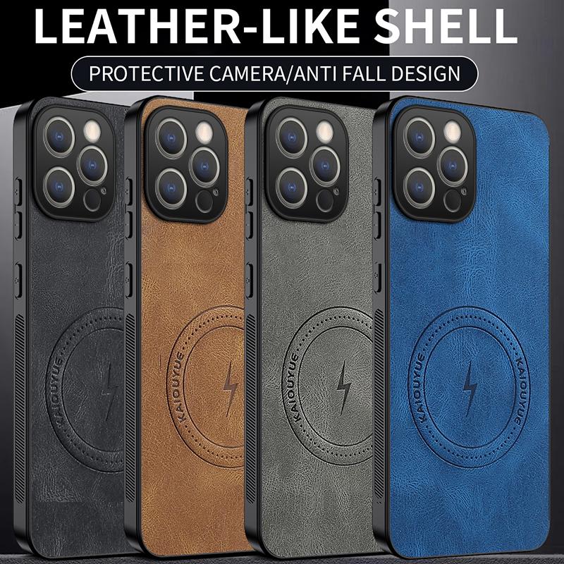 EUCAGR Per iPhone 12 Pro Max/12 Pro/12Pro Custodia Semplice Elegante Magnetica di Aspirazione Lusso Pelle PU Skin-friendly Anti-caduta Copertura