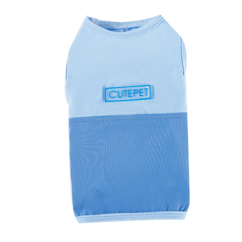 Spring and summer puppy dog clothes simple contrasting color breathable vest teddy than bear small and medium dog cat pet clothes
