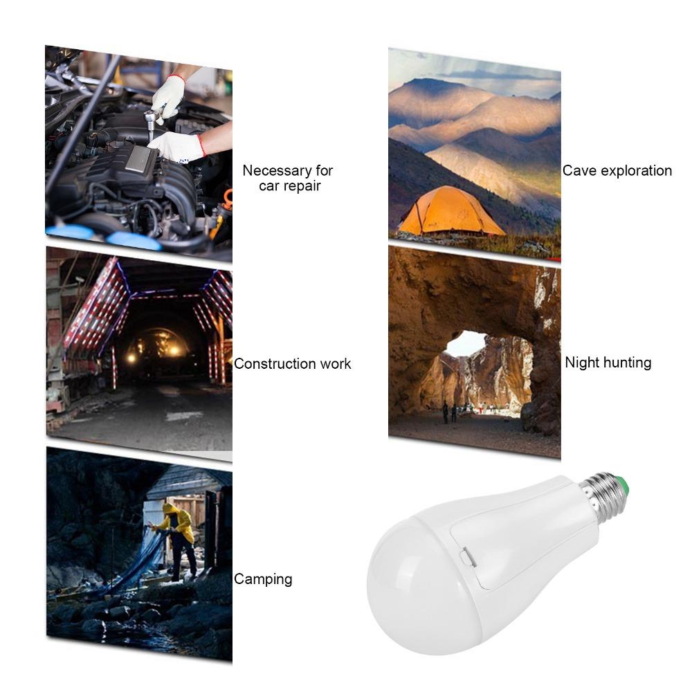 E27 Emergency Light Rechargeable LED Camping Lamp Portable LED Light Bulb  Earthquake Kit