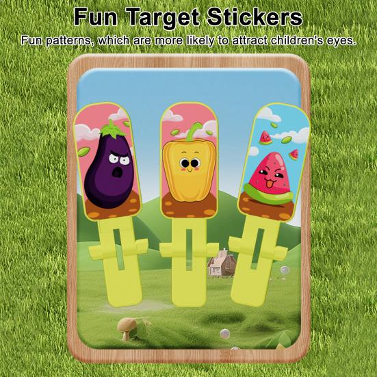 Kids Ball Shooter Toy with 60 Beads Focus Training Family Night 2 Players Interactive Vegetable Target Shoot Board Game Toddlers Boys Girls Gift