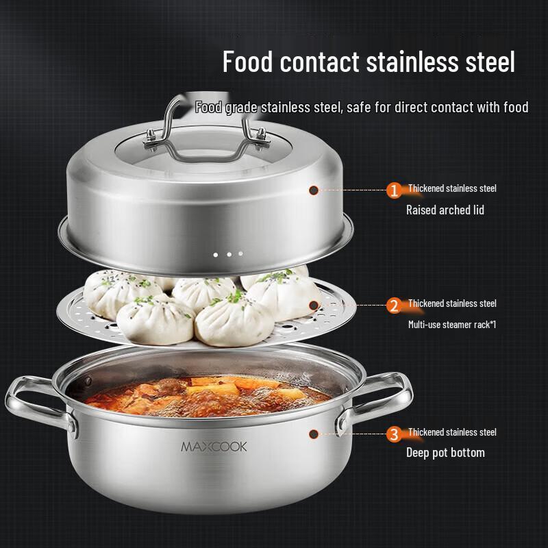MAXCOOK 28CM Stainless Steel Multi-Purpose Pot