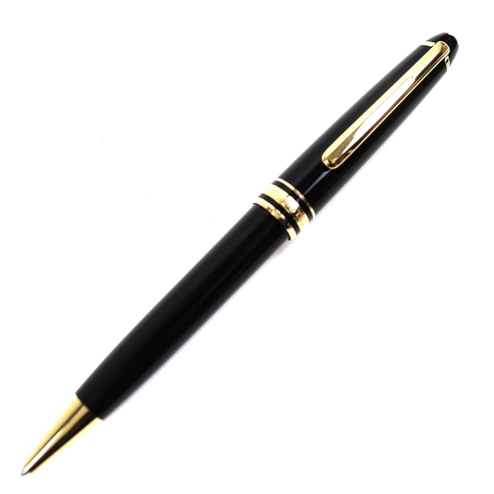 MONTBLANC Ballpoint pen Meisterstück Classic White Star Twist Type Black gold Used