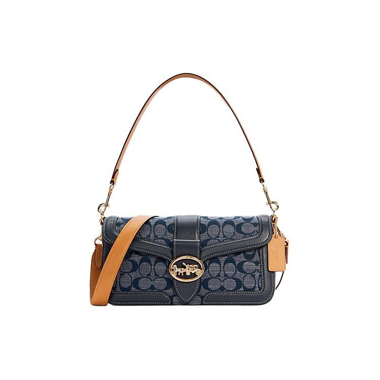 COACH Georgie Linen With Calfskin God