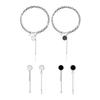 Choker Punk Geométrico Brincos Pendentes com Gancho de Fecho Alavanca Choker em Y com Pingente de Disco Corrente Grossa para Uso Diário Festas de Rua