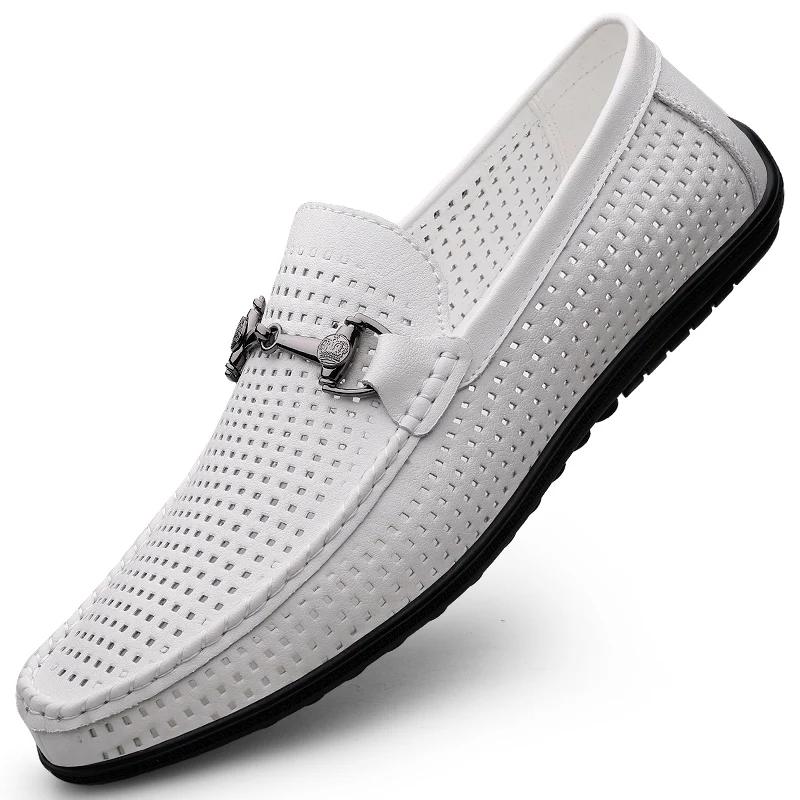 

Fashion New Men s Handmade Slip on Shoes Genuine Leather Men Fashion Loafers Outdoor Comfortable Male Flats Breathable Men Casual Shoes 46