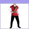 Luxury Red Adult Male Pirate Captain Costume For Party Role Play And Stage Performance