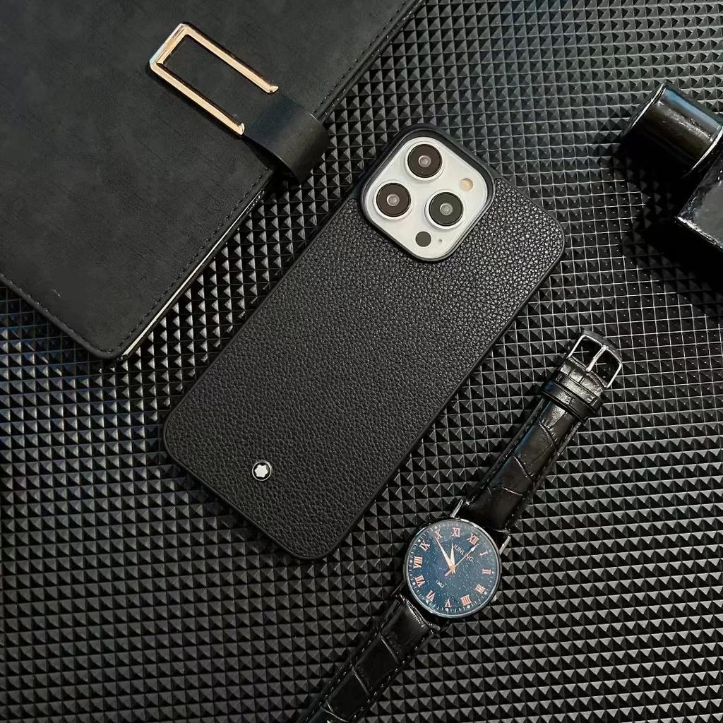 Business Ins Sle High-End Leather Texture Phone Case For IPhone17 16 15 14 13 Pro Max Simple Couple Design Anti-Fall Protect Cover