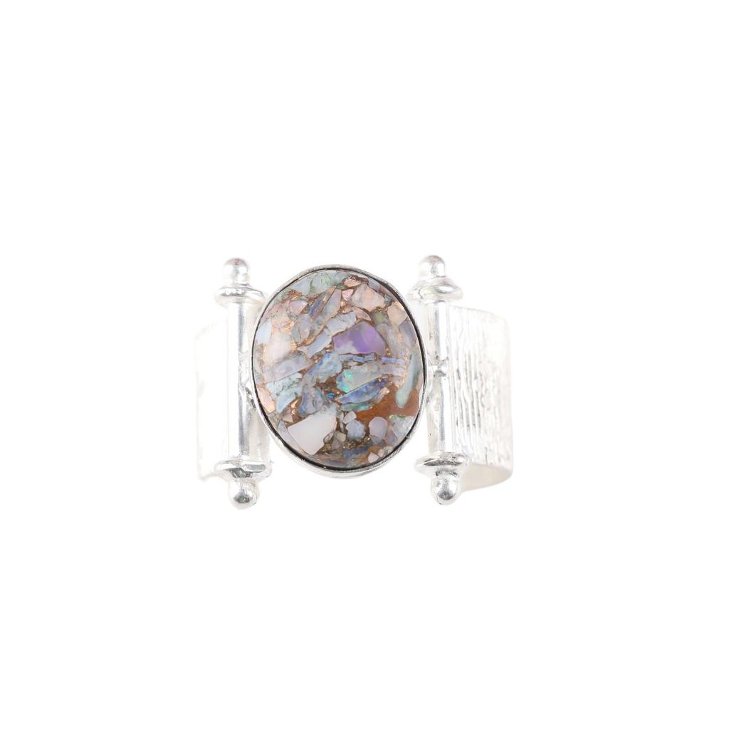 Ethiopian Copper Turquoise Gemstone 925 Sterling Silver Jewelry Handcrafted Ring RR-22-35