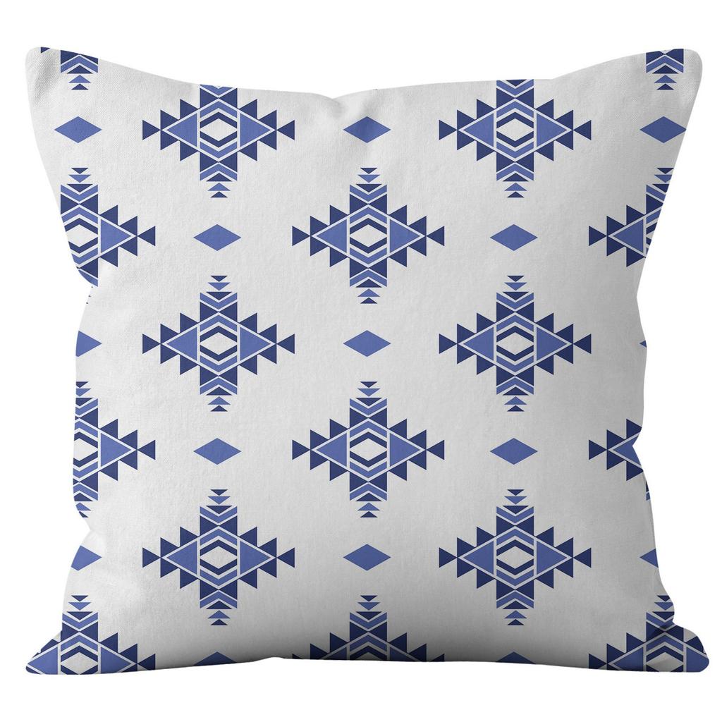 Nordic Style Blue and White Geometric High-end Pattern Pillow Cover Simple and Fashionable Home Sofa Cushion Cover Pillow Cover