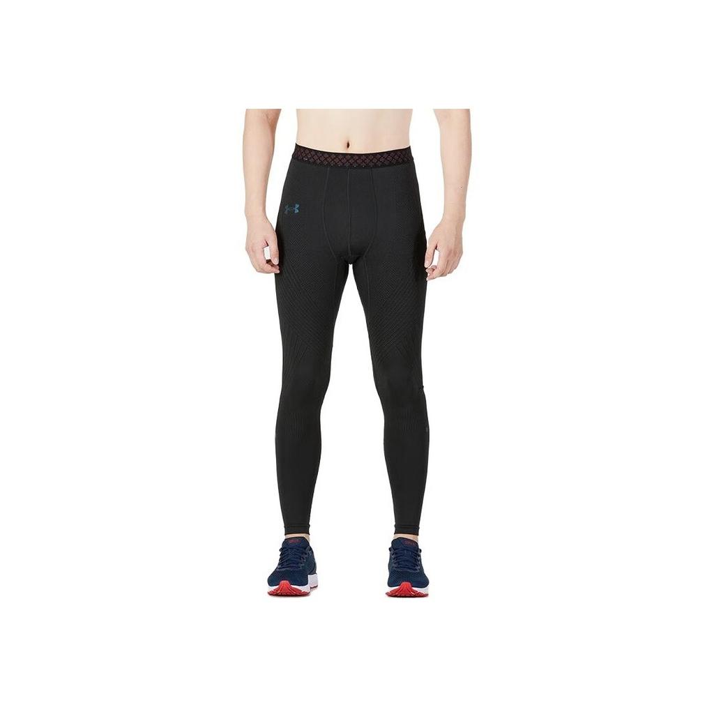 Under Armour Patterned Training Compression Fitness Pants Men bottoms Black 1361139-001