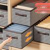 Houndstooth Drawer Organizer Box - Fabric Storage with Lid for Clothes and Pants