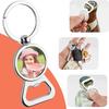 1PC Key Rings Silver Plated Sublimation Heart/Round/Square Blanks Photo Frame Keychains Metal Bottle Opener