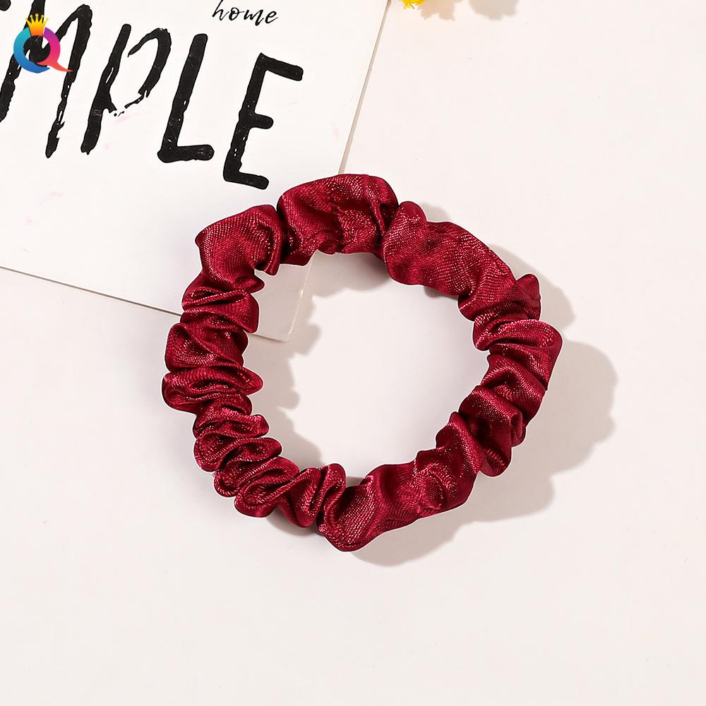 Satin Großes Scrunchie Einfarbig Kordelfarbe Dinza Pferdeschwanz Kugel Haargummi