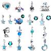 New Blue Fish Dangle Dolphin Whale Shell Starfish Squid Ocean Charm Copperbead Fit Original Bracelet Diy Jewelry