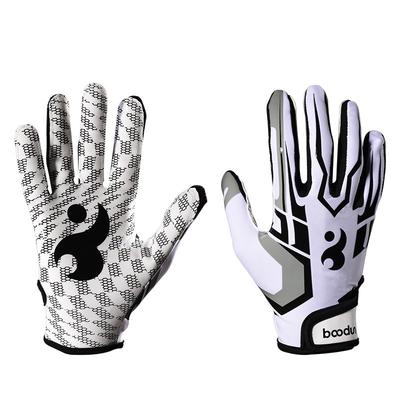 1 Pair Football Gloves Youth Kids Football Receiver Gloves Non-Slip Silicone Grip Glove With Adjustable Wristband