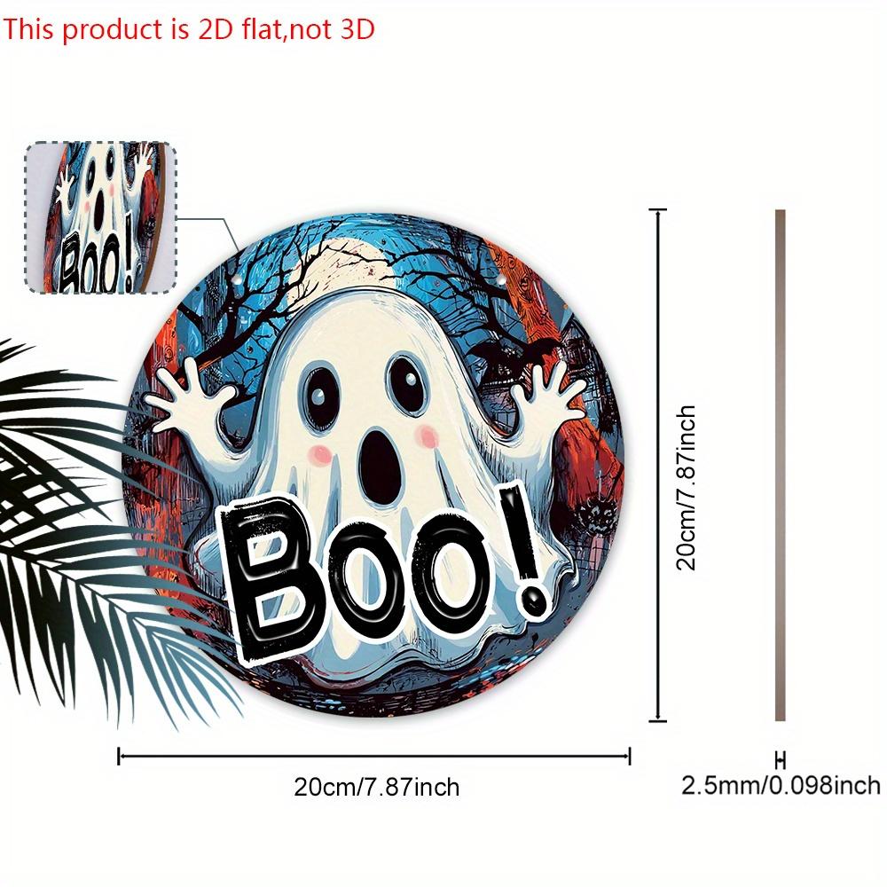 Halloween Wooden Sign with BOO Ghost Pattern - Charming Figurine Ornaments - Ideal for Front Door, Wall, Room Decor