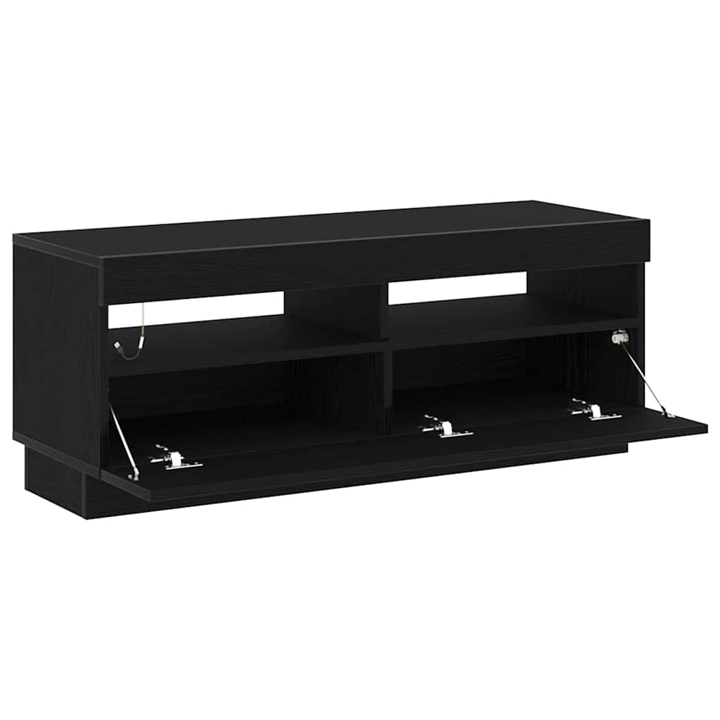TV Cabinet in Black Oak Look 100 x 35 x 40 cm Particleboard
