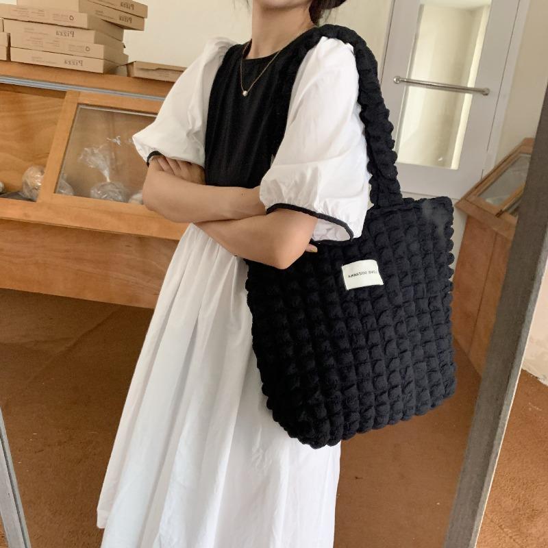 5 Cloud Bubble Flower Shoulder Bag Female Student Simple Handbag Canvas Large Capacity Women's Bag