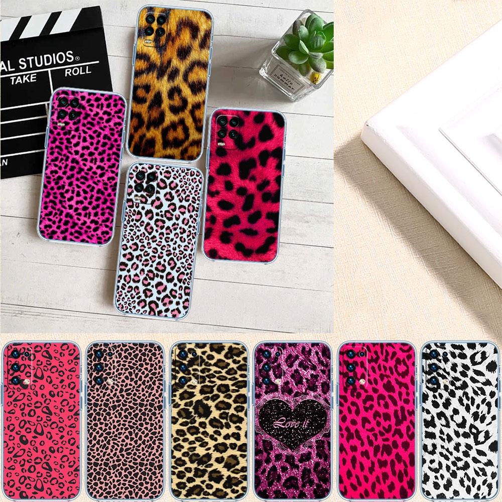 PP51 Pink Leopard Soft Shell Transparent Phone Case for Motorola Moto G7 G8 G9 G84 G85 G73 G24 G15 Z2 Play Power Plus