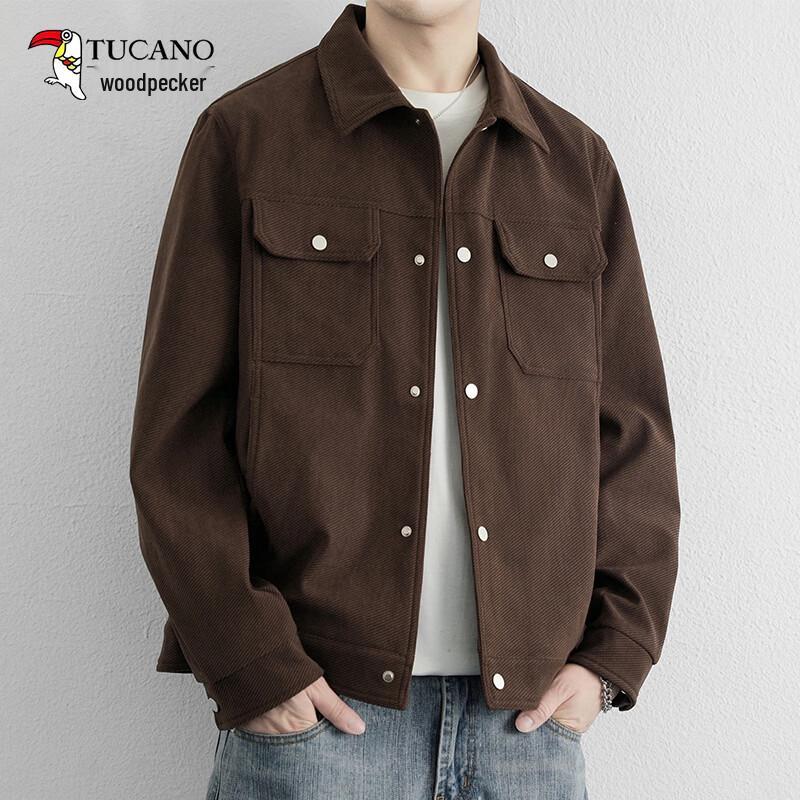 Tucano Men's Casual Autumn Jacket - Patchwork Turn-Down Collar