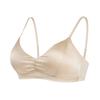 Mumi Silk Stretch Satin Pleated Sexy Bra, Mulberry Silk Ultra-thin French Triangle Cup Underwear