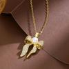 French Rhinestone Bow Necklace: Women's Stylish Niche Design, Shiny Versatile Clavicle Chain