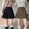 2022 High Waist Pleated A-Line Plaid Skirt - Korean Style, Short, Large Size for Women, Suitable for All Seasons.