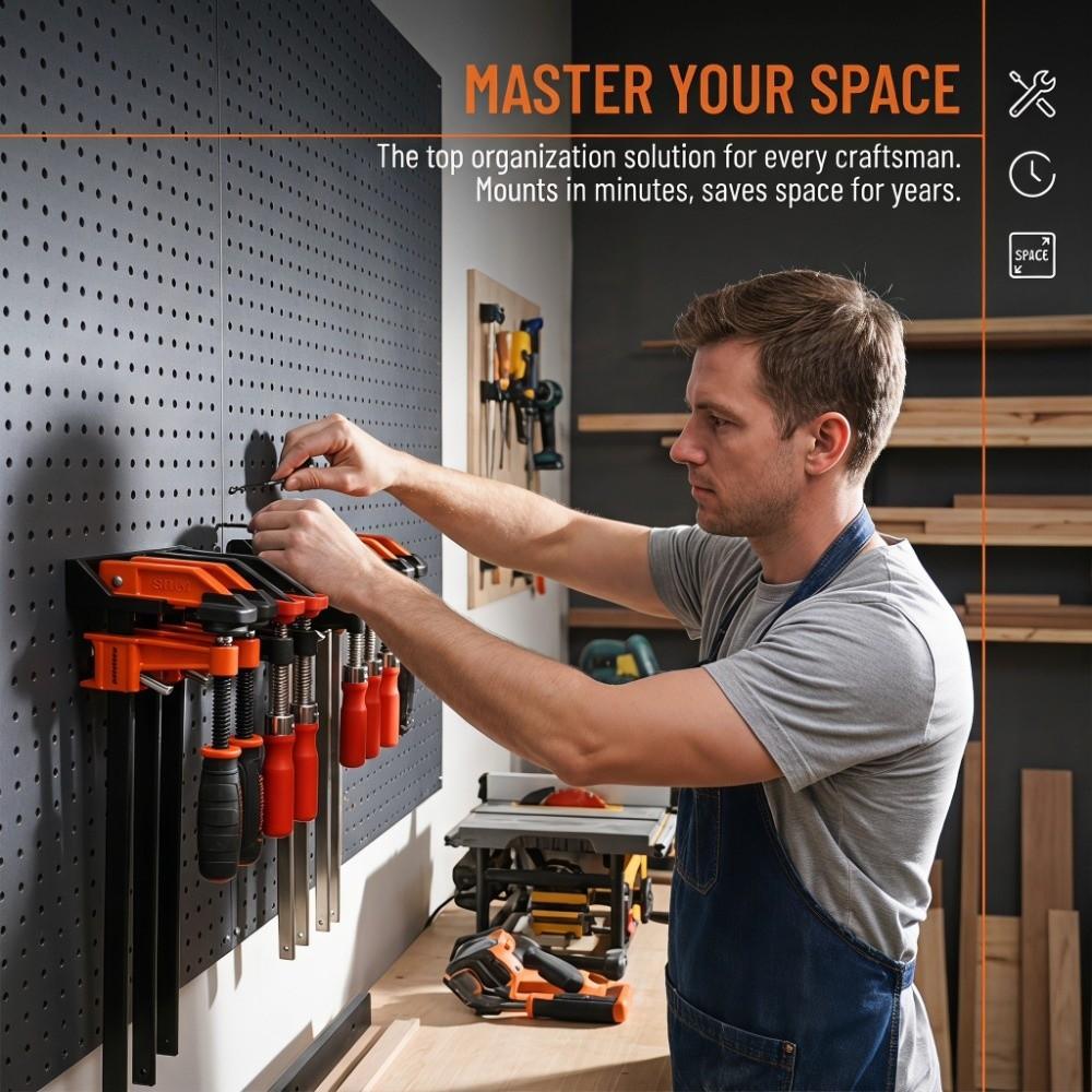 Sturdy Structure Wall-Mounted Tool Rack Tool Set Storage And Organization Tools Workshop