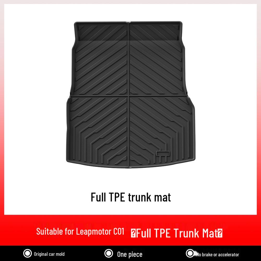 Waterproof TPE Car Mats for Leapmotor C01: Foot Pads & Rear Trunk Mat