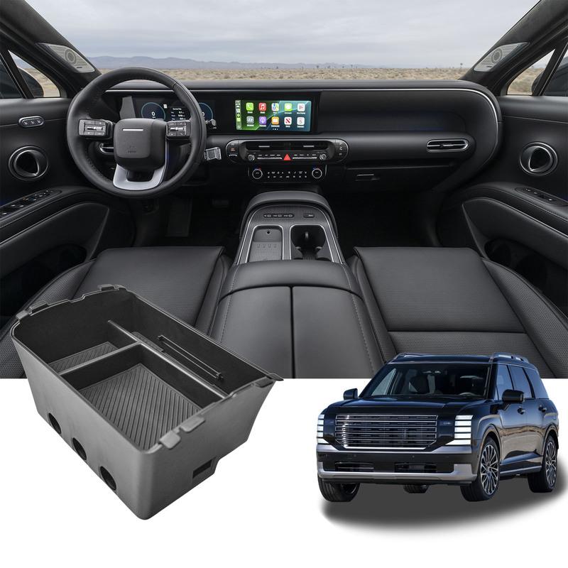 For 2026 Hyundai Palisade Double-Layer Center Console Organizer Car Tray Armrest Storage Box Secondary Interior Car Accessories