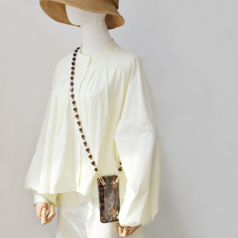 Neue Mode Damen Tasche Accessoire Abnehmbare Holzperlenketten Niedlicher Acryl Luxus Riemen Damen Elegante Tasche Schultergriff Kette