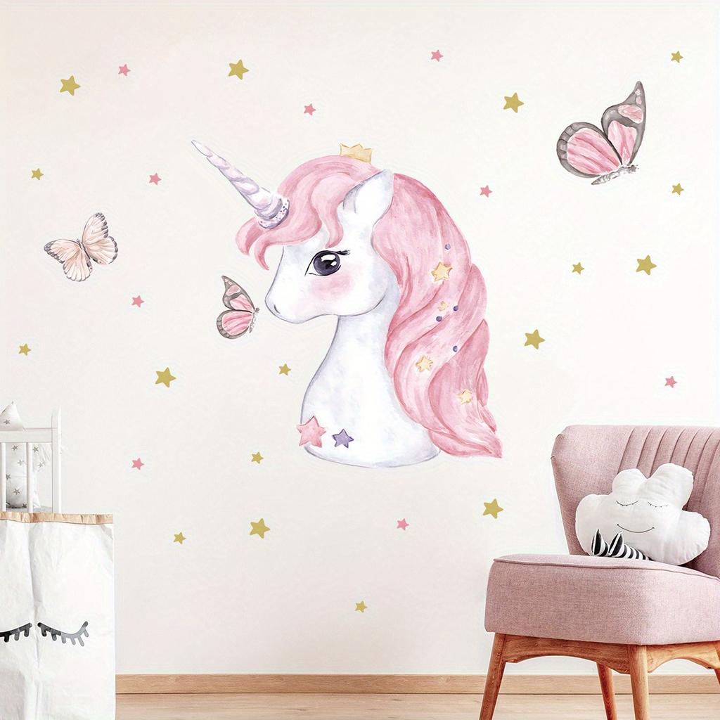 Cartoon Cute Animals Unicorn Wall Stickers Decoration For Kids Room Removable Baby Bedroom Living Room Nursery Wall Decals