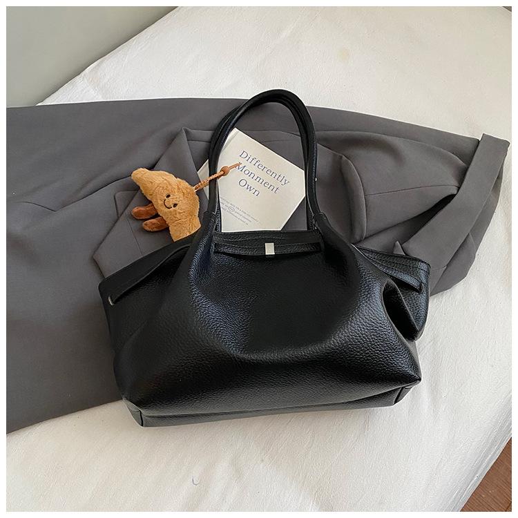 Francouzská retro taška pod paži, Módní a vysoce kvalitní ruční taška přes rameno, Taška na dojíždění s vzorem liči