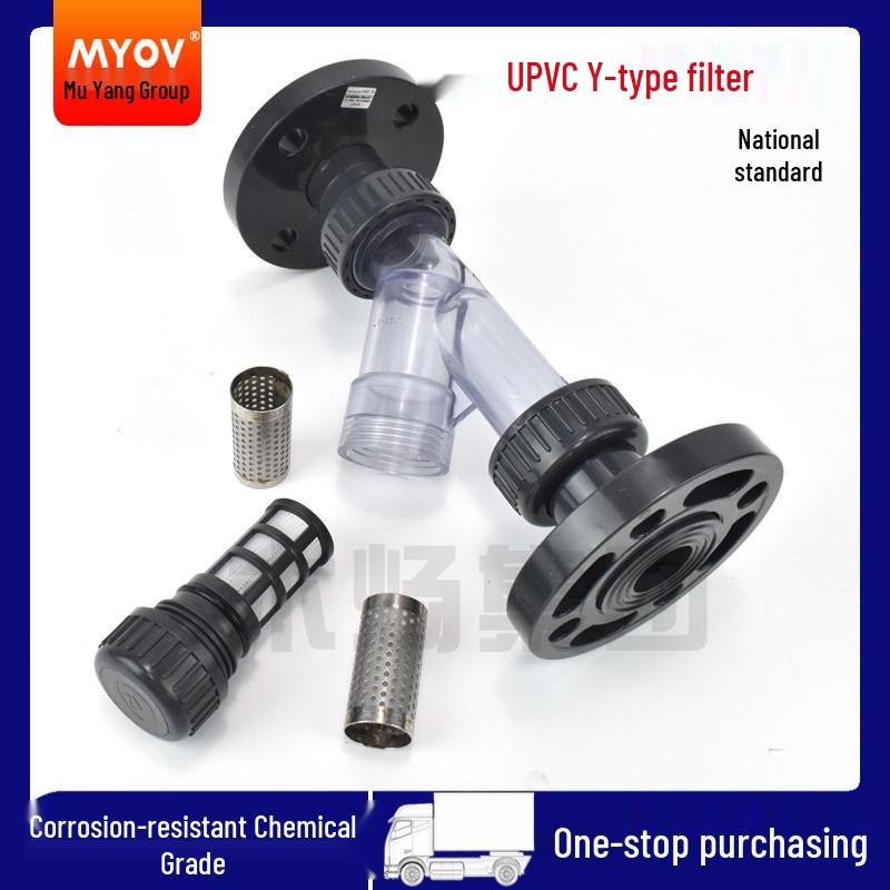 Corrosion-Resistant Transparent UPVC Y-Type Flange Filter for Chemical Industry