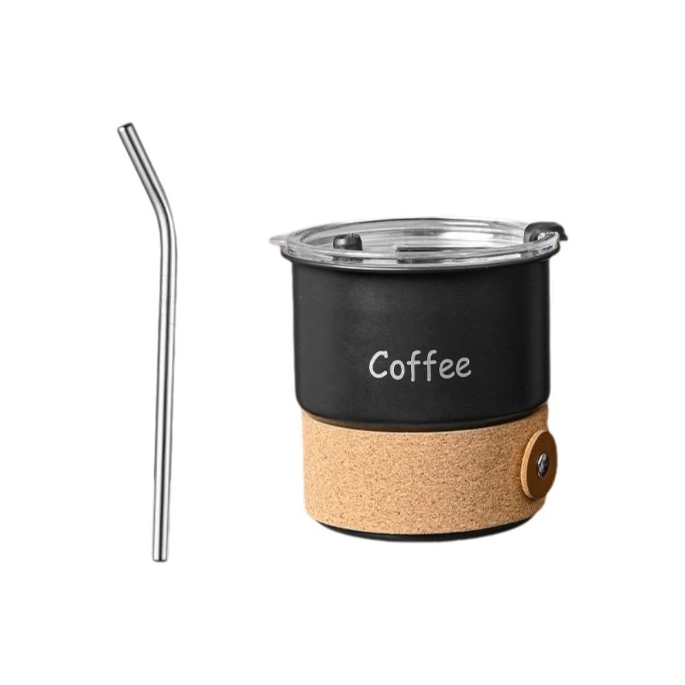 420ml Portable Water Cup Heat-resistant Water Cup Stainless Steel Coffee Cup  Outdoor Camping чёрный