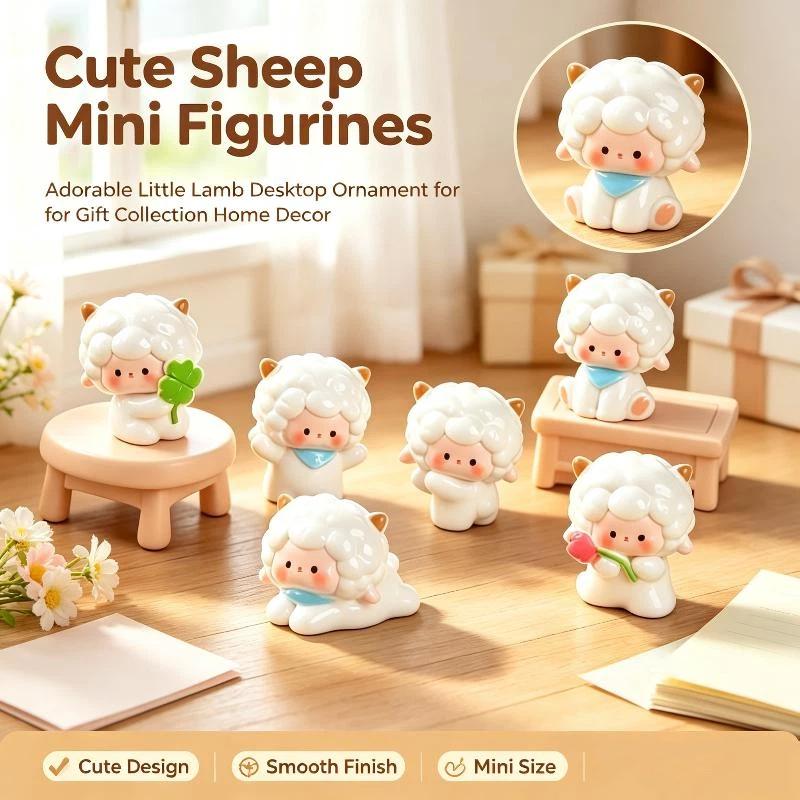 Miniature Fairy Garden Sheep Lamb Accessories 5/6Pcs Cute Ornaments for DIY Micro Landscape Home Yard Decor