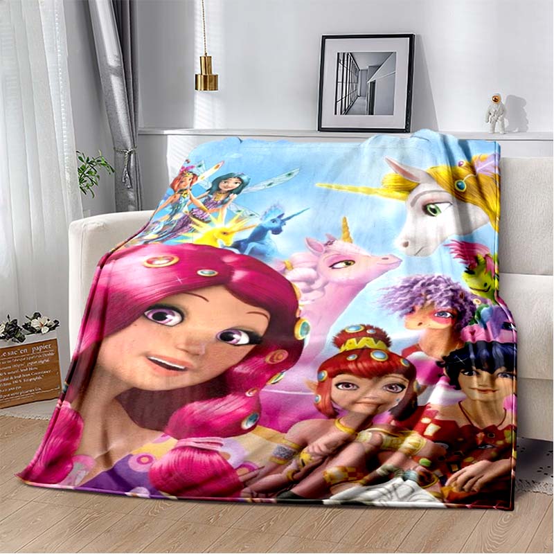 Mia And Me Cartoon Print Flannel Throw Blanket Soft Warm Bed Cover For Kids Bedroom Living Room Sofa Home Decor Gift