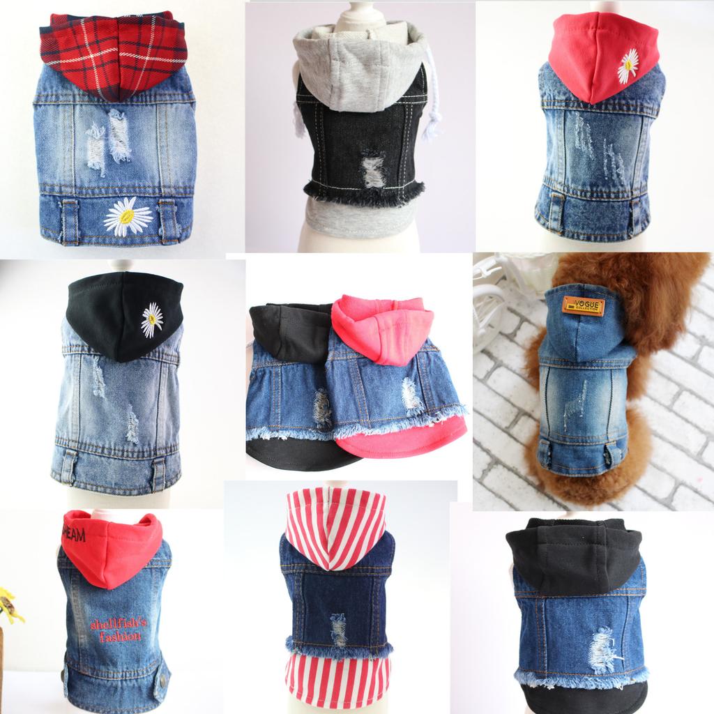 Frühlings-, Sommer-, Herbst- und Winterkleidung, neue Haustierkleidung für Hunde, Bichon Frise, Teddy, Bulldogge, gestreifte Jeansweste