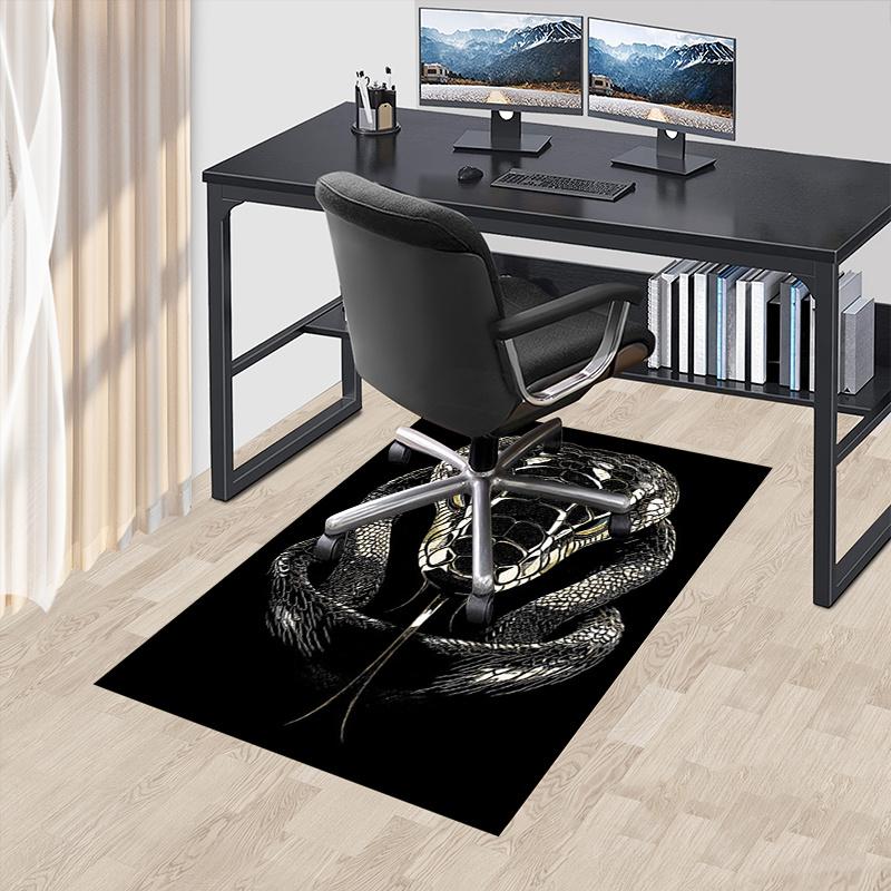 Golden Snake Chair Mat: Office Carpet, Oversized Rug for Home Decor, Sofa Mat, Gift Idea for Any Room