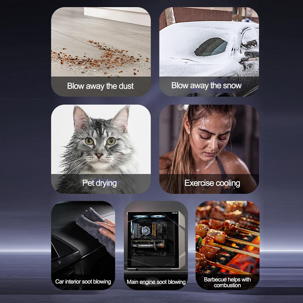 Violent Fan 400000RPM Powerful Air Blower Turbo Fan with LED Display& Lighting Dust Cleaner 6 Speeds Brushless Turbo Jet Blower