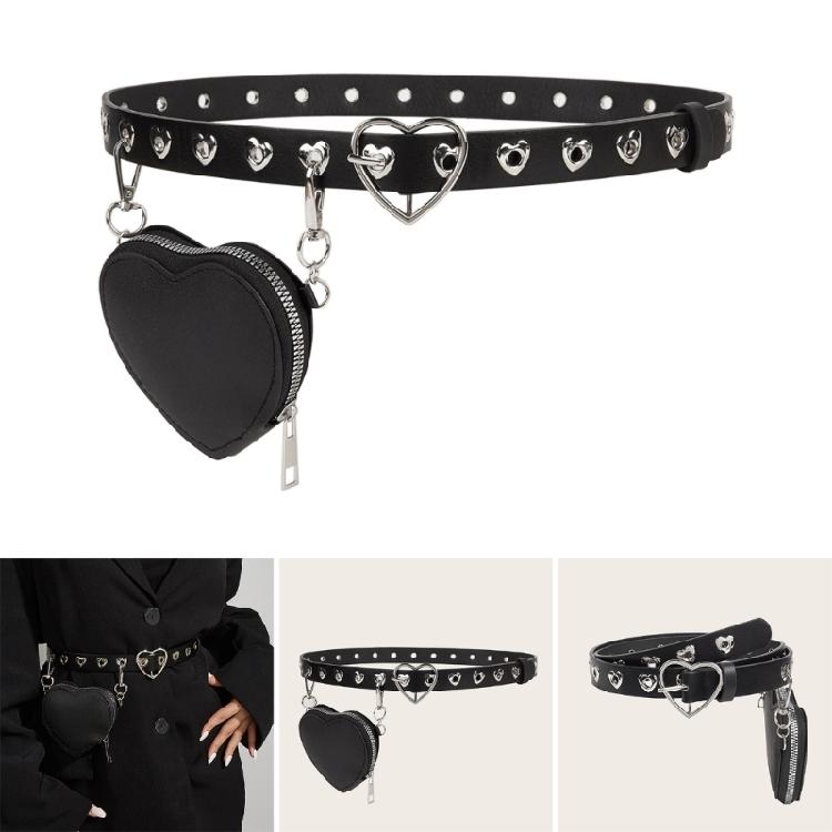 LOVE Heart Belt Women Belt Bag Cool Waist Belt Punk Waistband Female Accessories