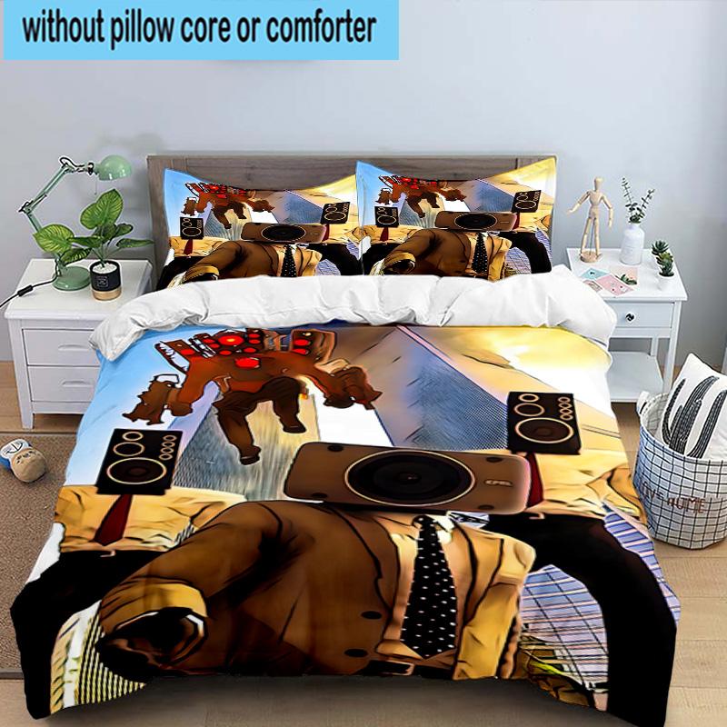 3PCS Cameraman robot 3pcs Bedding,Including 3PCS Duvet Cover And 2pcs Pillowcases Perfect for Christmas,Ideal for Bedroom, Dormitory